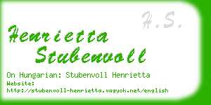 henrietta stubenvoll business card